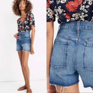 Madewell The Perfect Jean  Denim Shorts  Cut Off In Ullman Wash